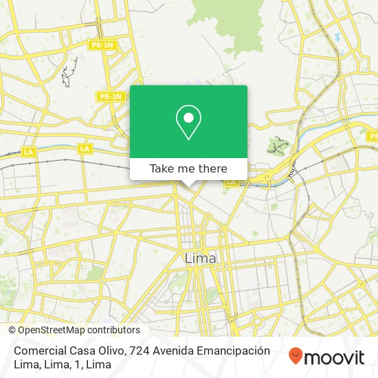 Comercial Casa Olivo, 724 Avenida Emancipación Lima, Lima, 1 map