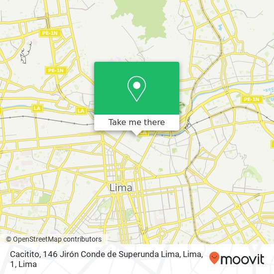 Cacitito, 146 Jirón Conde de Superunda Lima, Lima, 1 map