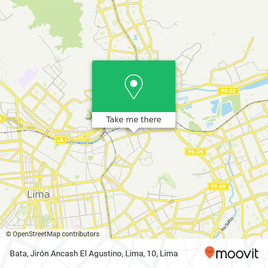 Bata, Jirón Ancash El Agustino, Lima, 10 map