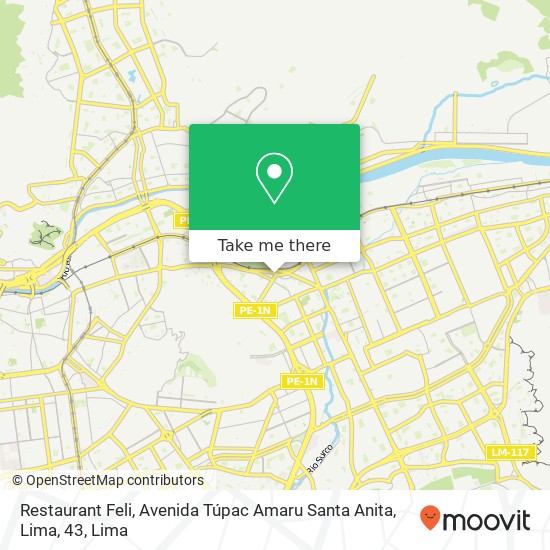 Restaurant Feli, Avenida Túpac Amaru Santa Anita, Lima, 43 map