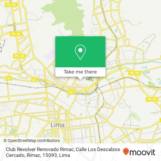 Club Revolver Renovado Rimac, Calle Los Descalzos Cercado, Rimac, 15093 map