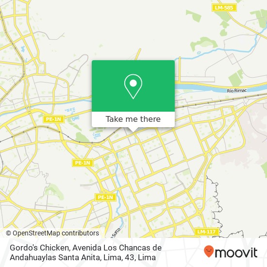 Gordo's Chicken, Avenida Los Chancas de Andahuaylas Santa Anita, Lima, 43 map