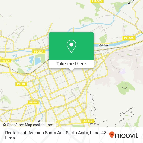 Restaurant, Avenida Santa Ana Santa Anita, Lima, 43 map