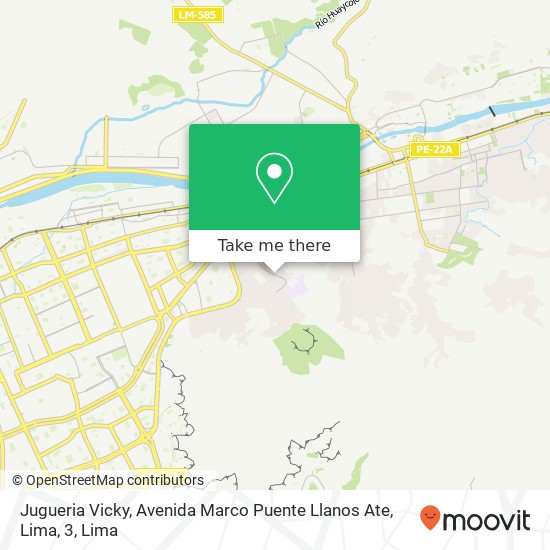 Jugueria Vicky, Avenida Marco Puente Llanos Ate, Lima, 3 map