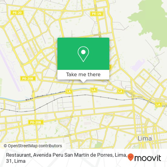 Restaurant, Avenida Peru San Martín de Porres, Lima, 31 map