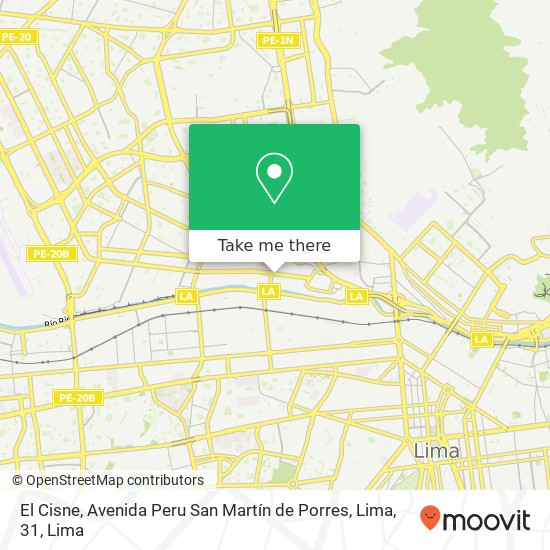 El Cisne, Avenida Peru San Martín de Porres, Lima, 31 map