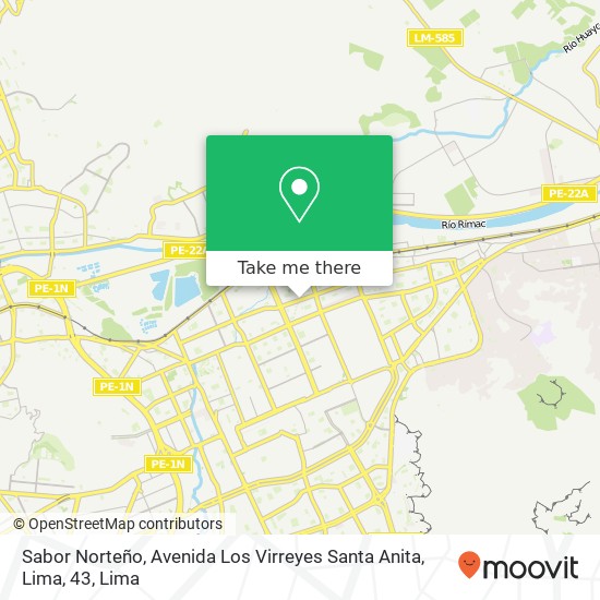 Sabor Norteño, Avenida Los Virreyes Santa Anita, Lima, 43 map