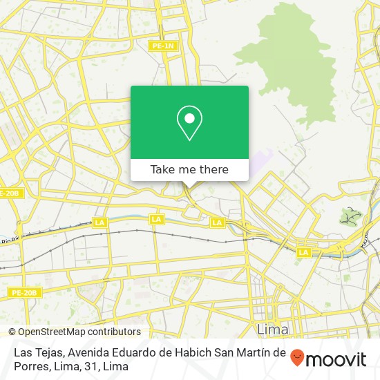 Las Tejas, Avenida Eduardo de Habich San Martín de Porres, Lima, 31 map