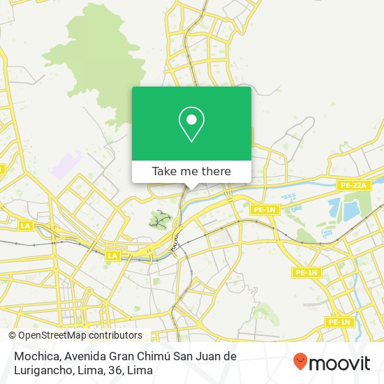 Mochica, Avenida Gran Chimú San Juan de Lurigancho, Lima, 36 map