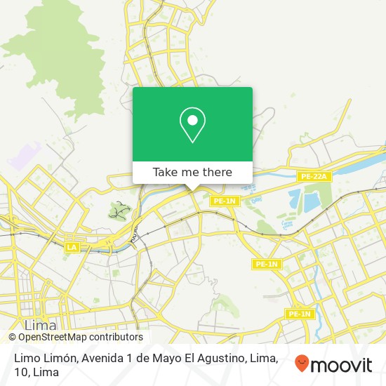 Limo Limón, Avenida 1 de Mayo El Agustino, Lima, 10 map