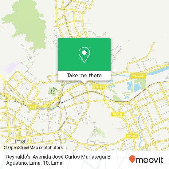 Reynaldo's, Avenida José Carlos Mariátegui El Agustino, Lima, 10 map