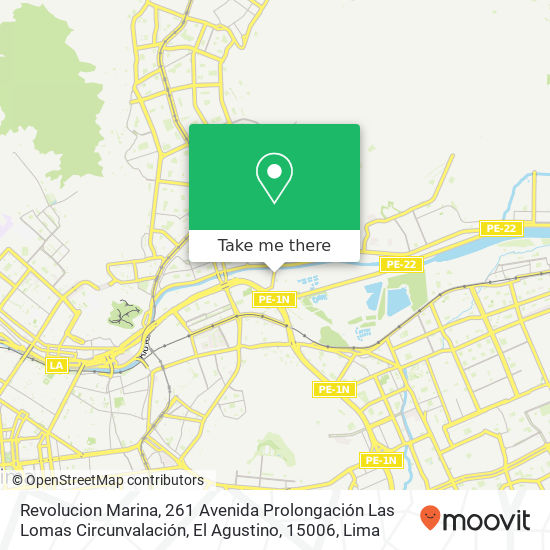 Revolucion Marina, 261 Avenida Prolongación Las Lomas Circunvalación, El Agustino, 15006 map