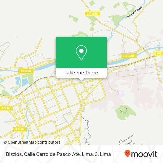 Bizzios, Calle Cerro de Pasco Ate, Lima, 3 map