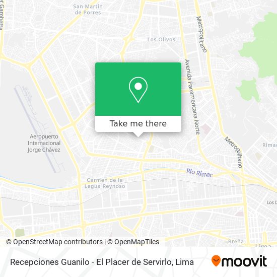 Mapa de Recepciones Guanilo - El Placer de Servirlo