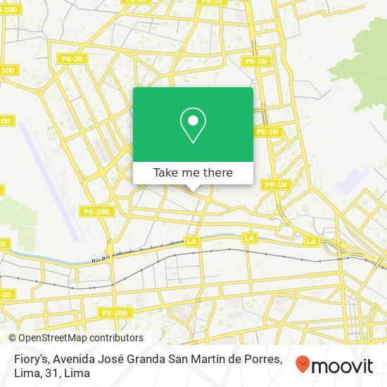 Mapa de Fiory's, Avenida José Granda San Martín de Porres, Lima, 31