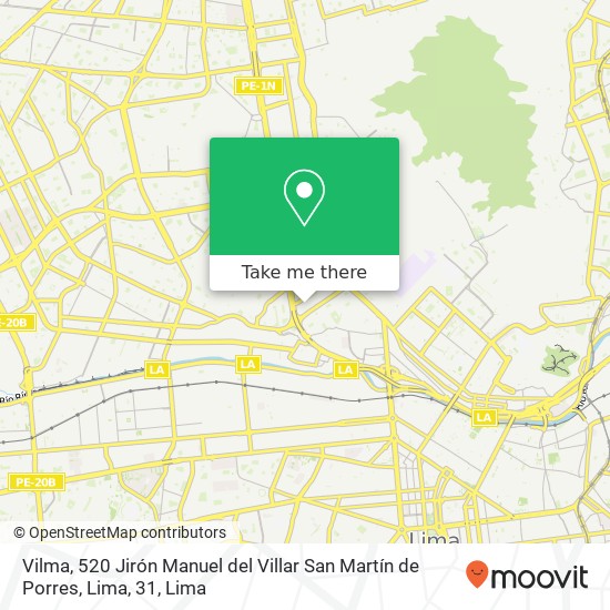 Vilma, 520 Jirón Manuel del Villar San Martín de Porres, Lima, 31 map