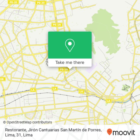 Restorante, Jirón Cantuarias San Martín de Porres, Lima, 31 map