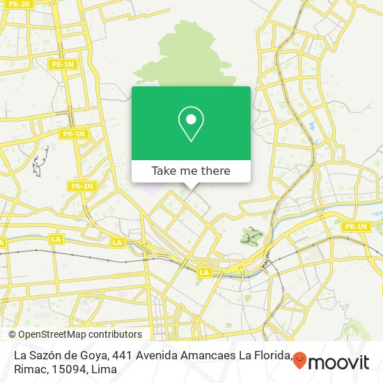 La Sazón de Goya, 441 Avenida Amancaes La Florida, Rimac, 15094 map