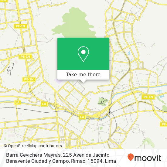 Barra Cevichera Mayra's, 225 Avenida Jacinto Benavente Ciudad y Campo, Rimac, 15094 map