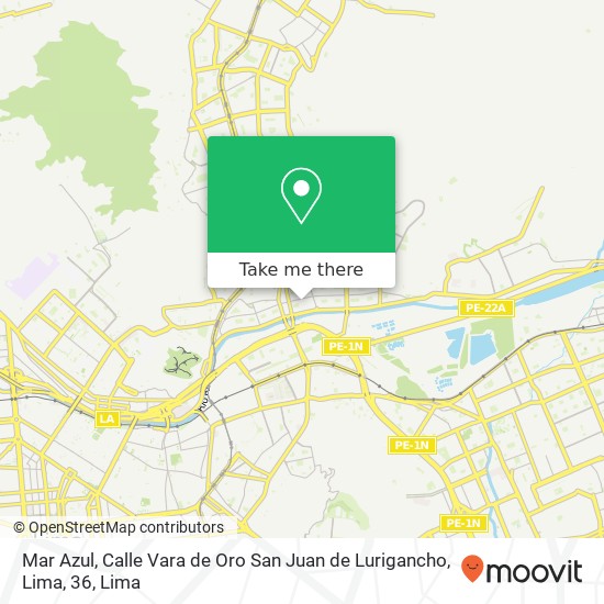 Mar Azul, Calle Vara de Oro San Juan de Lurigancho, Lima, 36 map