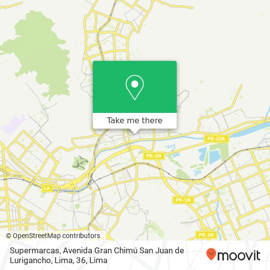 Supermarcas, Avenida Gran Chimú San Juan de Lurigancho, Lima, 36 map