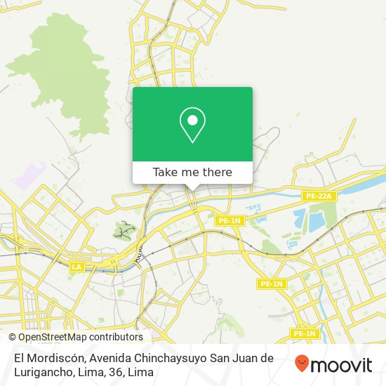 El Mordiscón, Avenida Chinchaysuyo San Juan de Lurigancho, Lima, 36 map