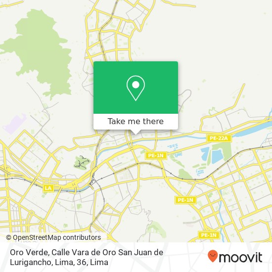 Oro Verde, Calle Vara de Oro San Juan de Lurigancho, Lima, 36 map