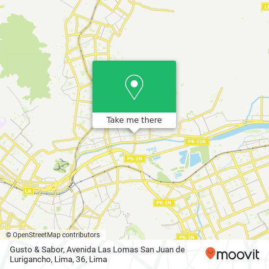 Gusto & Sabor, Avenida Las Lomas San Juan de Lurigancho, Lima, 36 map