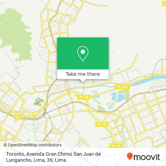 Mapa de Toronto, Avenida Gran Chimú San Juan de Lurigancho, Lima, 36