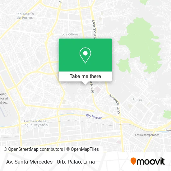 Av. Santa Mercedes - Urb. Palao map