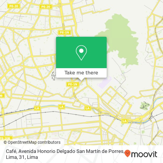 Café, Avenida Honorio Delgado San Martín de Porres, Lima, 31 map