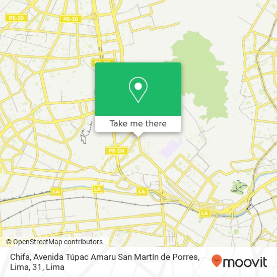 Chifa, Avenida Túpac Amaru San Martín de Porres, Lima, 31 map