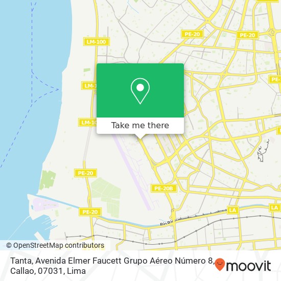 Mapa de Tanta, Avenida Elmer Faucett Grupo Aéreo Número 8, Callao, 07031