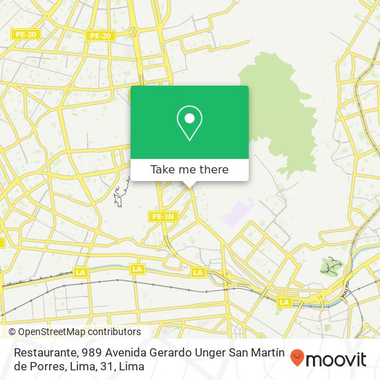 Restaurante, 989 Avenida Gerardo Unger San Martín de Porres, Lima, 31 map