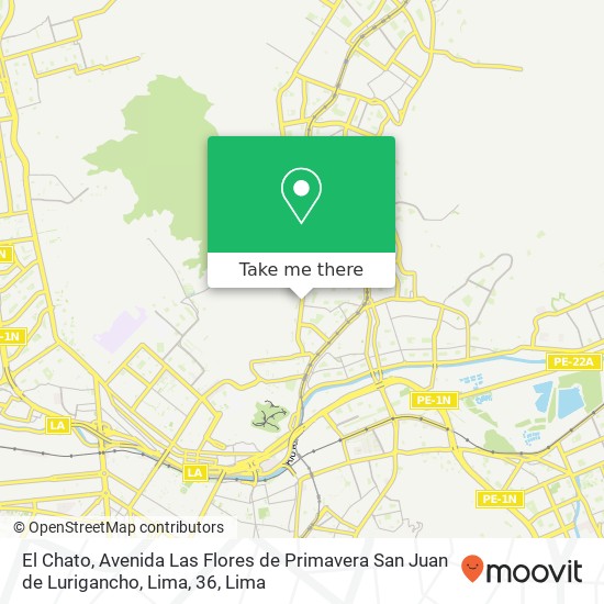 Mapa de El Chato, Avenida Las Flores de Primavera San Juan de Lurigancho, Lima, 36