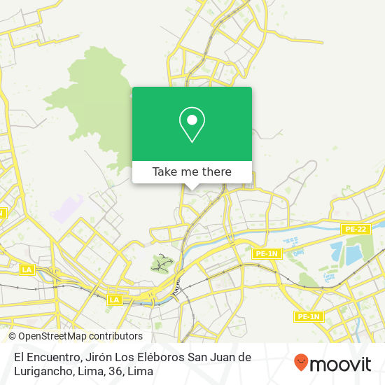 El Encuentro, Jirón Los Eléboros San Juan de Lurigancho, Lima, 36 map