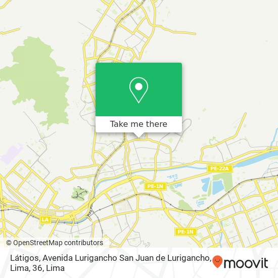 Látigos, Avenida Lurigancho San Juan de Lurigancho, Lima, 36 map