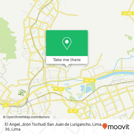El Angel, Jirón Tschudi San Juan de Lurigancho, Lima, 36 map