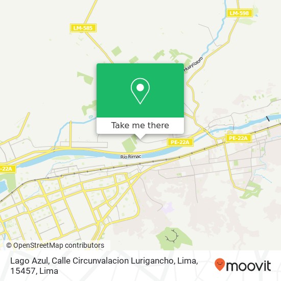 Lago Azul, Calle Circunvalacion Lurigancho, Lima, 15457 map