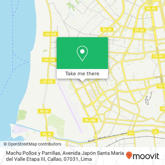Machu Pollos y Parrillas, Avenida Japón Santa María del Valle Etapa III, Callao, 07031 map