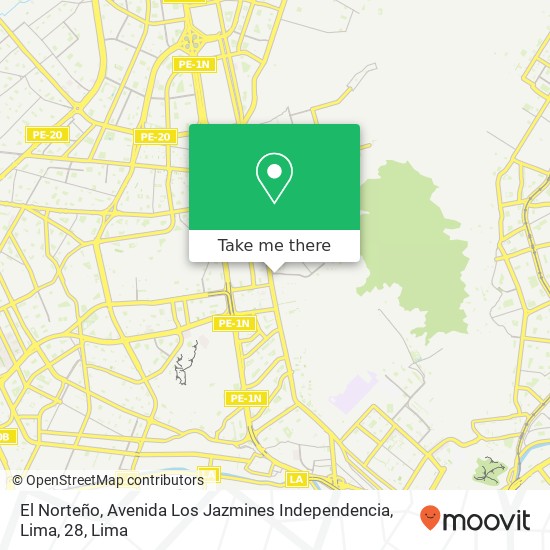 El Norteño, Avenida Los Jazmines Independencia, Lima, 28 map