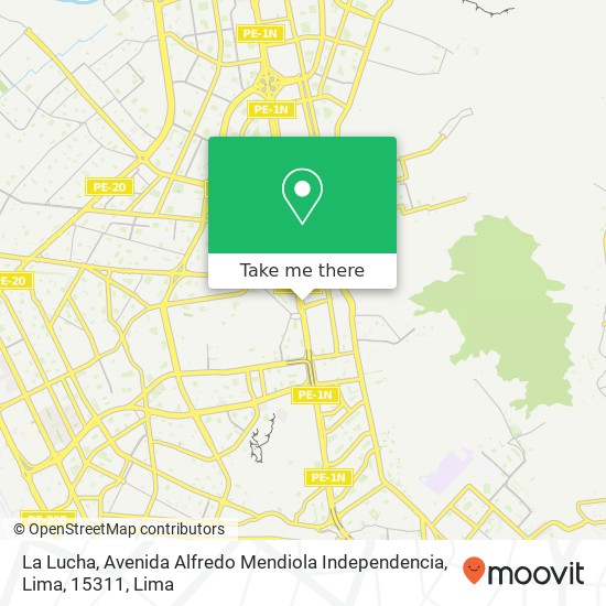 Mapa de La Lucha, Avenida Alfredo Mendiola Independencia, Lima, 15311