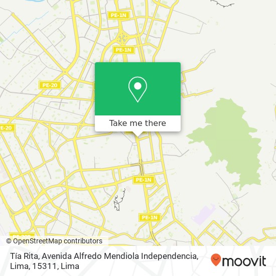 Tía Rita, Avenida Alfredo Mendiola Independencia, Lima, 15311 map