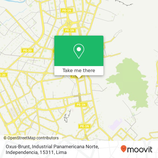 Oxus-Brunt, Industrial Panamericana Norte, Independencia, 15311 map