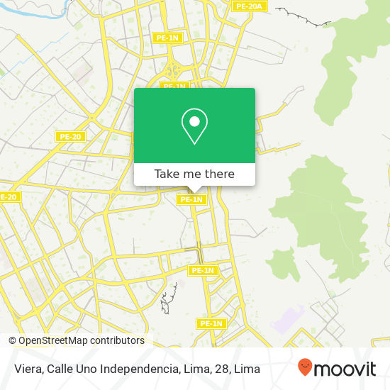 Mapa de Viera, Calle Uno Independencia, Lima, 28