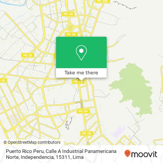 Puerto Rico Peru, Calle A Industrial Panamericana Norte, Independencia, 15311 map