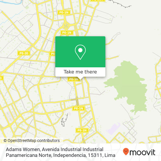 Adams Women, Avenida Industrial Industrial Panamericana Norte, Independencia, 15311 map