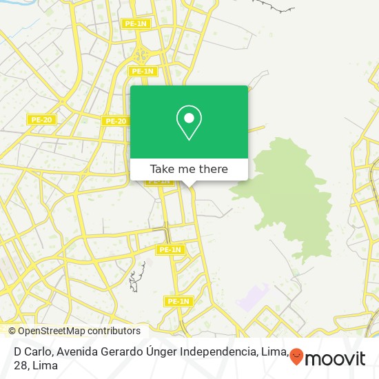 D Carlo, Avenida Gerardo Únger Independencia, Lima, 28 map