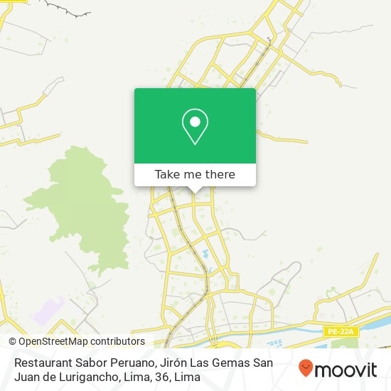 Restaurant Sabor Peruano, Jirón Las Gemas San Juan de Lurigancho, Lima, 36 map