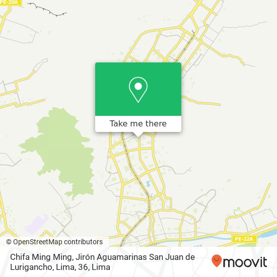 Chifa Ming Ming, Jirón Aguamarinas San Juan de Lurigancho, Lima, 36 map